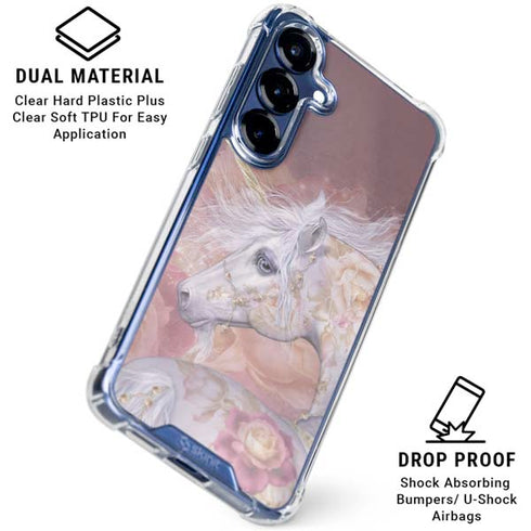 Licorne Florale Rose Unicorn by Laurie Prindle Galaxy S25 Clear Case